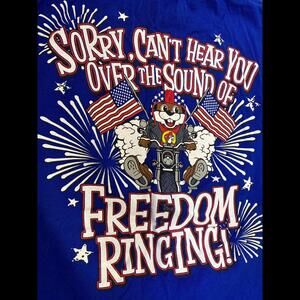 Bud-ee’s bucees t-shirt medium usa freedom motorcycle bike merica 4th july